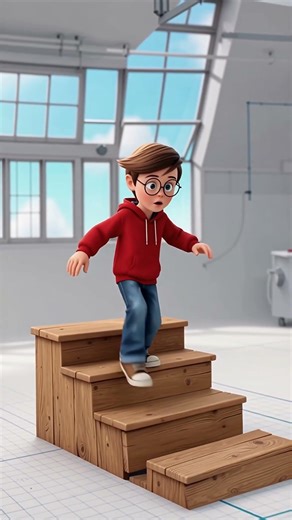 He Stepped… and the Stair Was Gone 😳 | 3D Cartoon Short