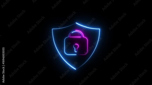 with locked padlock on security shield icon security, business, and overlays access,access denied,animated,animation,