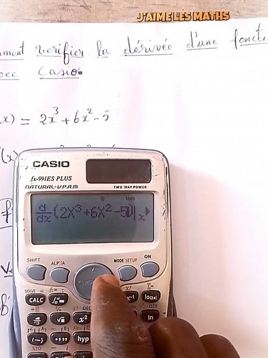 Vérification de la dérivée d'une fonction avec Casio