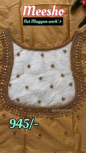 ‪@Meesho‬ net maggam work blouse material|| 945/- only|| #shorts #shortsviral