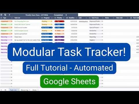 Build a Modular Automated Task Tracker with Recurring Logic (Full Tutorial) 💻