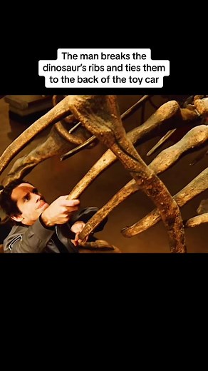 Innovative Dinosaur Movie Scenes with Toy Car and Gum