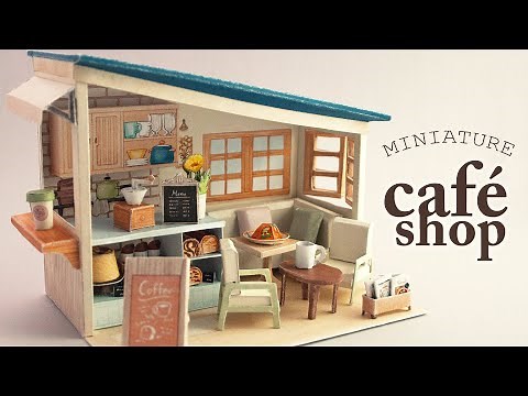 Cafe Shop Diorama (papercraft tutorial)