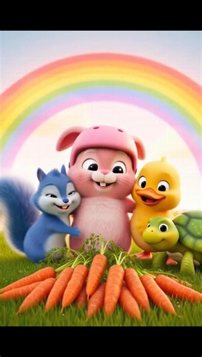 “Pink Bunny Skateboard Adventure 🌈 Cute 3D Cartoon for Kids”#kidsvideo