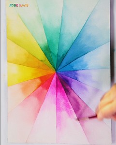 194K views · 734 reactions | Kind of like if you went into hypserspace INSIDE A RAINBOW Using my 12 color watercolor travel set--the colors are so bright! www.josielewis.com.wcshop Arches 300 lb cold press and #4 round brush | Josie Lewis Art | Facebook