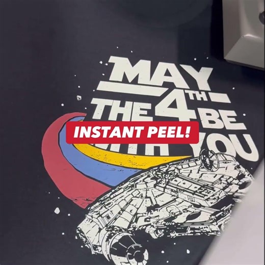 Pressing a t-shirt using the DTF MAGIC INSTANT HOT PEEL FILM