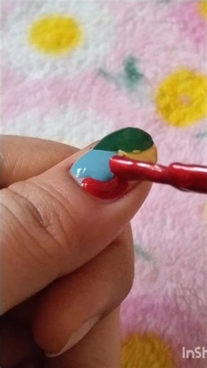 easy multi colored 💅#naildesign