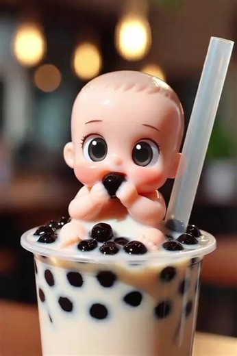 A baby is drinking with satisfied😋#viral #foryou #tiktok #yummy #enjoying.....