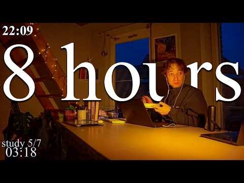 LIVE-Special from Belgium | 8-HOUR study with me in Gent 📚⛈️ rain sounds & pomodoro timer 60 & 10