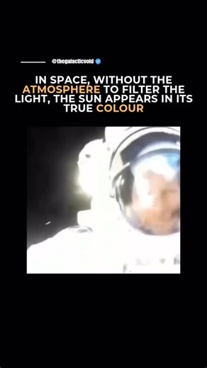 Did you know the Sun’s true color is actually white? ☀️ We see it as yellow or red from Earth because our atmosphere scatters shorter wavelengths like blue, leaving warmer tones. But in space, without that interference, the Sun shines pure white—its full rainbow of light blended together. A reminder that perspective changes everything! | The Galactic Void