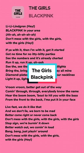 The Girls - Blackpink Song Lyrics