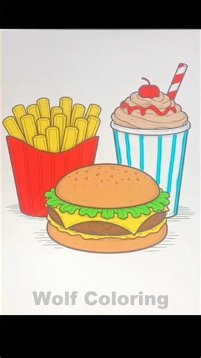 Coloring a Burger, Fries & Shake
