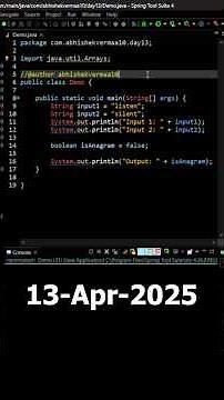 Day-103: Check if two Strings are Anagrams of each other in Java #shorts #java