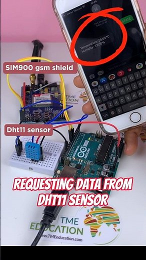 Getting data from DHT11 sensor through SIM900 GSM Shield with Arduino #arduino #electronics
