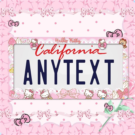 Pink Ribbon Kitty License Plate Frame - Etsy