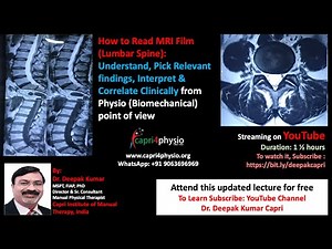How to Read MRI Film of Spine, Understand, Pick Relevant Findings, Interpret & Correlate Clinically