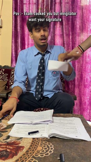 “Signature le lo sir… knowledge to gayab hai 😭✍️” #trending #dailycomedy #boardexam #desihumor #fun