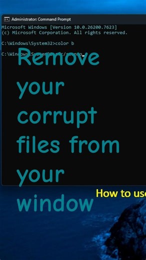 Remove corrupt files from your pc window system with SFC/SCANNOW command