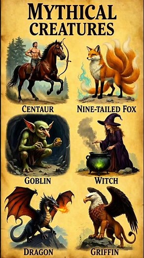 Mythical Creatures From Ancient Legends 🐉 #myth #edit