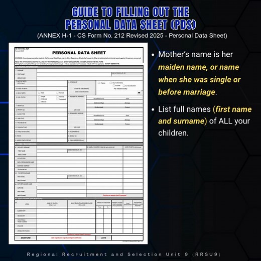 Download it here... https://csc.gov.ph/downloads/category/540-csc-form-212-revised-2025-personal-data-sheet | Regional Recruitment and Selection Unit 9