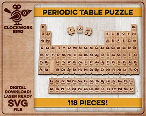 Periodic Table of Elements - Jigsaw Puzzle, Unique Laser Cut File - Etsy