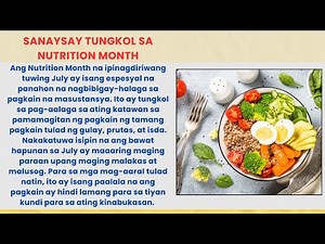 sanaysay tungkol sa nutrition month | nutrition month essay tagalog