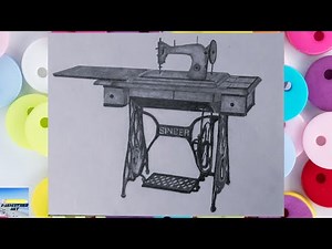 Drawing a manual sewing machine .