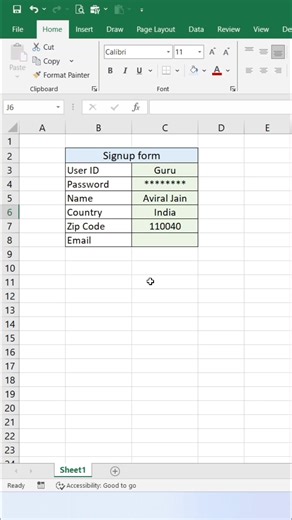 Signup form in Excel 👍 #exceltips #exceltricks #exceltutorial #Excel | computernotion