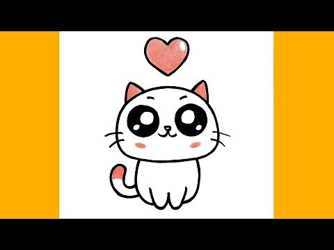 Süße Katze zeichnen lernen 🐱 | Einfaches Schritt-für-Schritt-Tutorial für Kinder