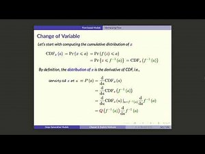 UofT GenAI Course -- Lecture 24: Flow-based Models -- Normalizing Flow