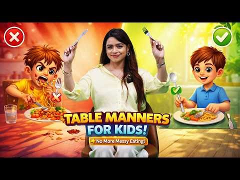 Table Manners for Kids (5–8 yrs) | Dining Etiquette Made Fun 🍽️ | Personality Development