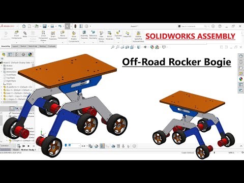 Off-Road Rocker Bogie Mechanism Assembly & Animation in Solidworks