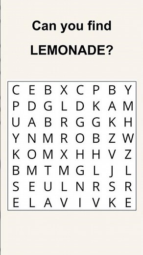 Can You Find LEMONADE? 🍋 | Large Print Word Search Challenge