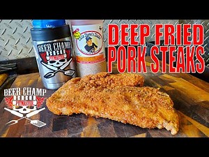Deep Fried Pork Steaks on Weber Kettle