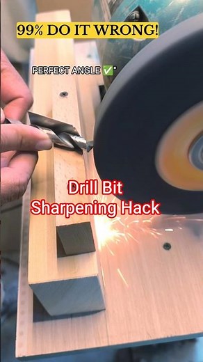 This 10mm Drill Bit Sharpening Trick is GENIUS! 🛠️ #shorts #woodworking #diy #tools