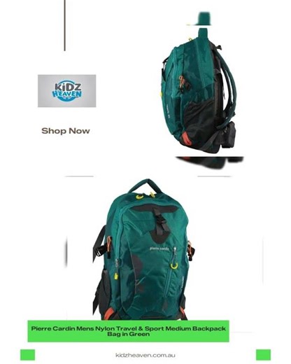 Pierre Cardin Mens Nylon Travel & Sport Medium Backpack Bag in Green