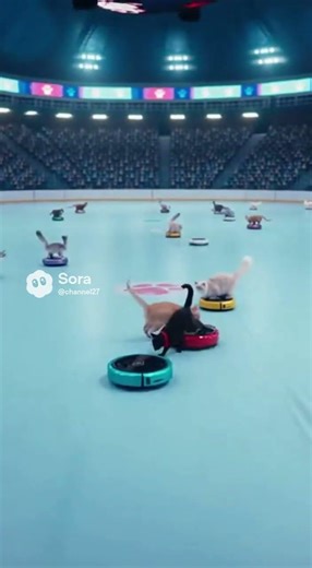 Cats On Roombas Sports Challenge #cutecats #funnypets #funnycats #animals