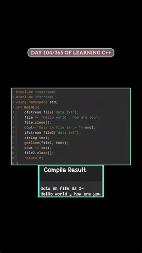 File handling in c++ #coder #coding #programming #trending #viral