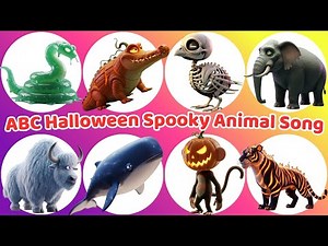 ABC Halloween Spooky Animal Song 👻🦁 Funny Chasing Animals | Learn Alphabet for Kids 🎶