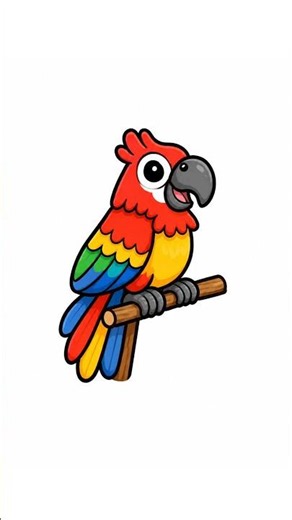 #DreamTrackAI how to draw easy cute parrot # #drawing #drawingforkids