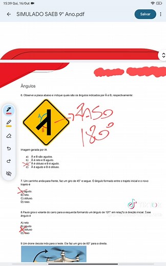 Gabarito Simulado SAEB 9° Ano com Professor Tarja Preta