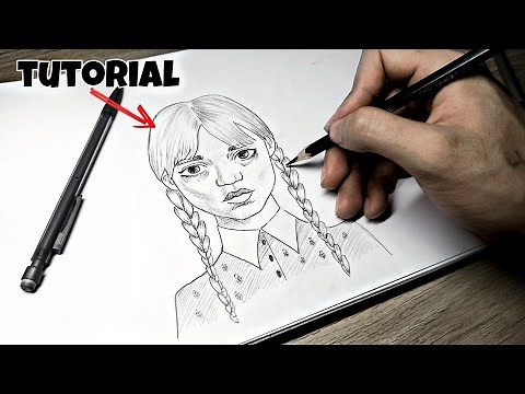 How to Draw MERLINA Easy and Step by Step 🖤