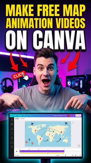 Make #Free #Map #Animation #Videos On #Canva #Shorts | #MapAnimation | Video Creation