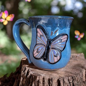 Butterfly Mug. Handmade Pottery. Perfect for Anyone Who Loves Butterflies! - Etsy