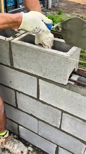 Install the reinforced concrete blocks and provide and prepare them with long reinforcing bars