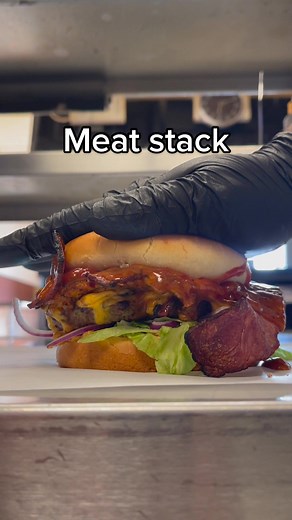 Delicious Meat Stack Burger Recipe with 6oz Patty and Peri Chicken Fillet