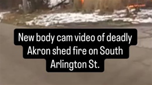 New body cam video of Akron shed fire, man found dead inside