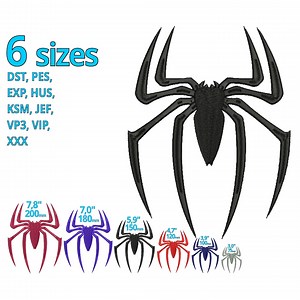 Spiderman Embroidery Design 6 Sizes- Spider Costume Machine Embroidery File - Halloween Unifrom Spider Motif Tattoo Drawing Stiching Pattern - Etsy