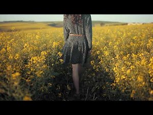 Girl Walking In Flower Garden/Royalty Free Video/No Copyright Video