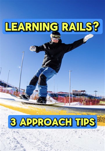 Learning to ride rails? Here’s 3 approach tips for you 🏂 If rails feel sketchy, the problem usually starts before the feature. #snowboarding #snowboardtips #freestylesnowboarding #terrainpark #parklaps